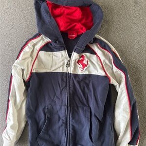 Ferrari Kids Zip Hooded Jacket with Red Accents